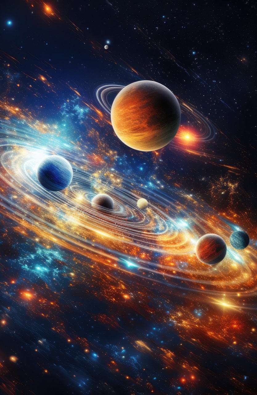 Planetas (imagem gerada por inteligência artificial)