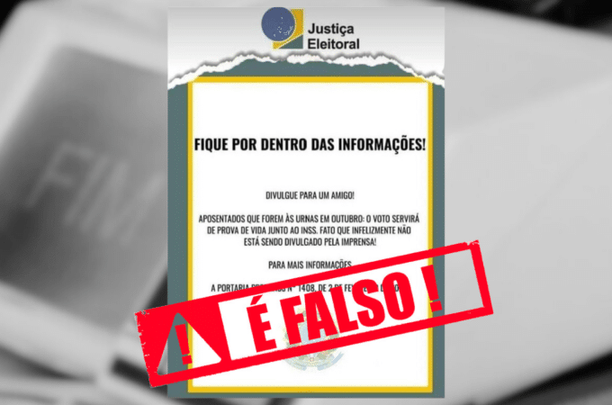 Fake news sobre comprovante de votação eleitoral