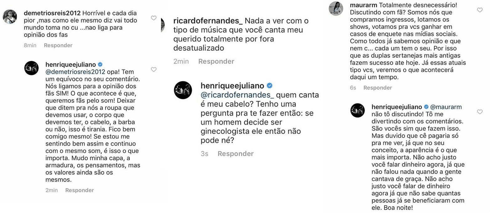 Henrique e Juliano explicam polêmica do instagram sobre penteado