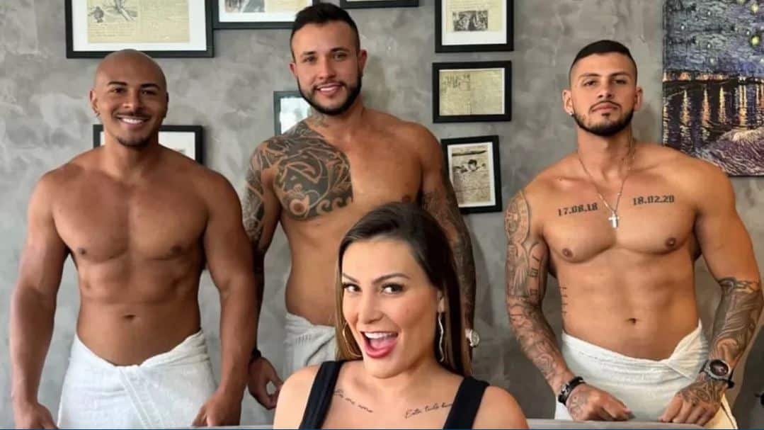 Filho filma Andressa Urach em vídeo de sexo com três homens: "Coisa gostosa" (Foto: Reprodução/X)