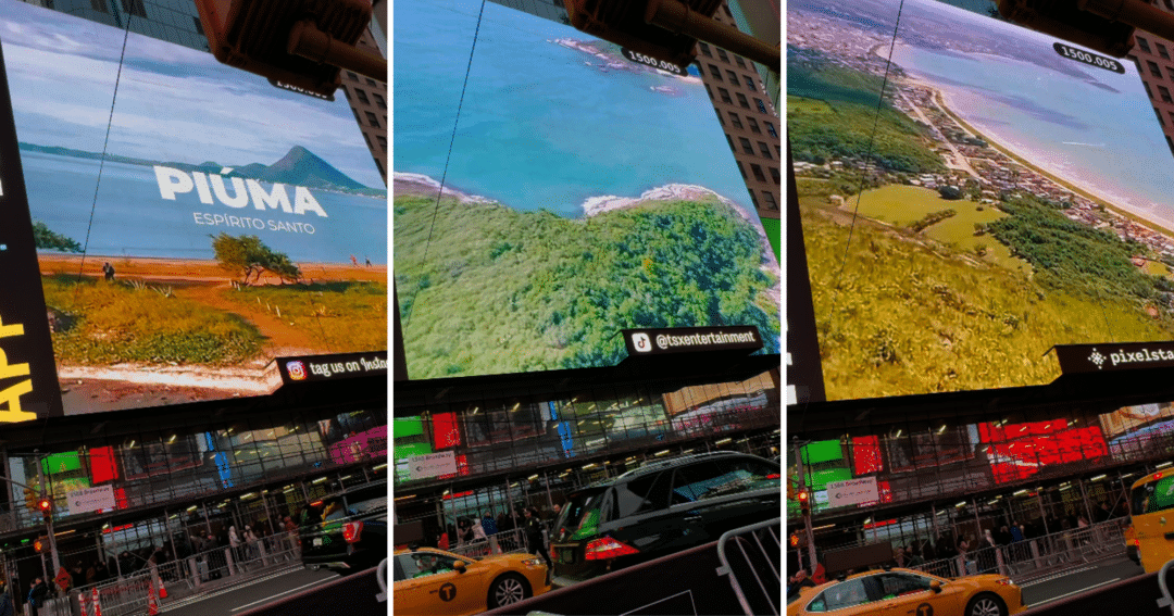 Vídeo: praias e pontos turísticos de Piúma aparecem em telão da Times Square, em NY (Foto: Prefeitura de Piúma/Divulgação)
