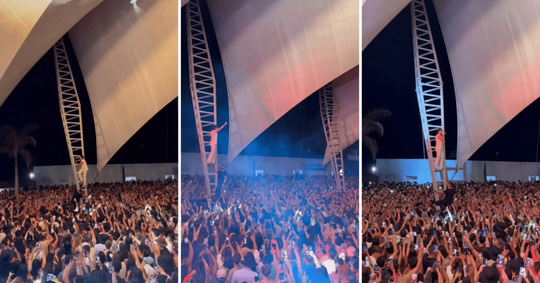 Vídeo: Nattan sobe em poste no meio dos fãs no ES: "Melhor show da minha vida" (Foto: Arquivo pessoal/Reprodução)