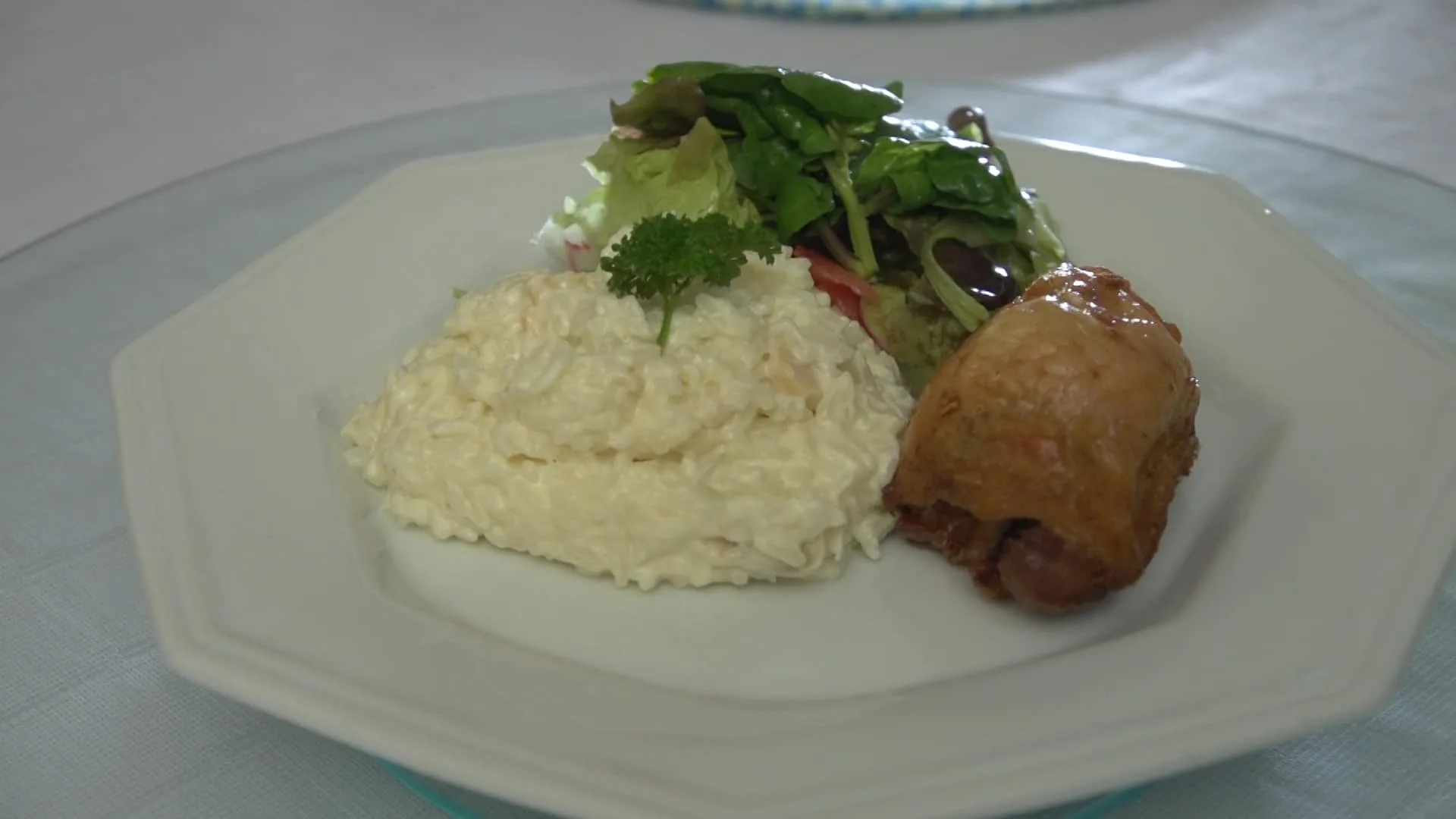 Sobrecoxas recheadas com Arroz à piamontese três queijos